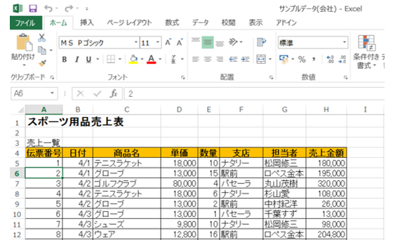 Excel テーブルの基本的な使い方 パソニュー