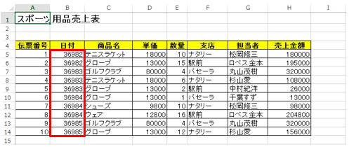 に なる 数字 が 日付 エクセル