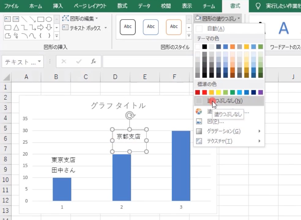 Excelで透明なテキストボックスの作り方 文字を自由自在に配置