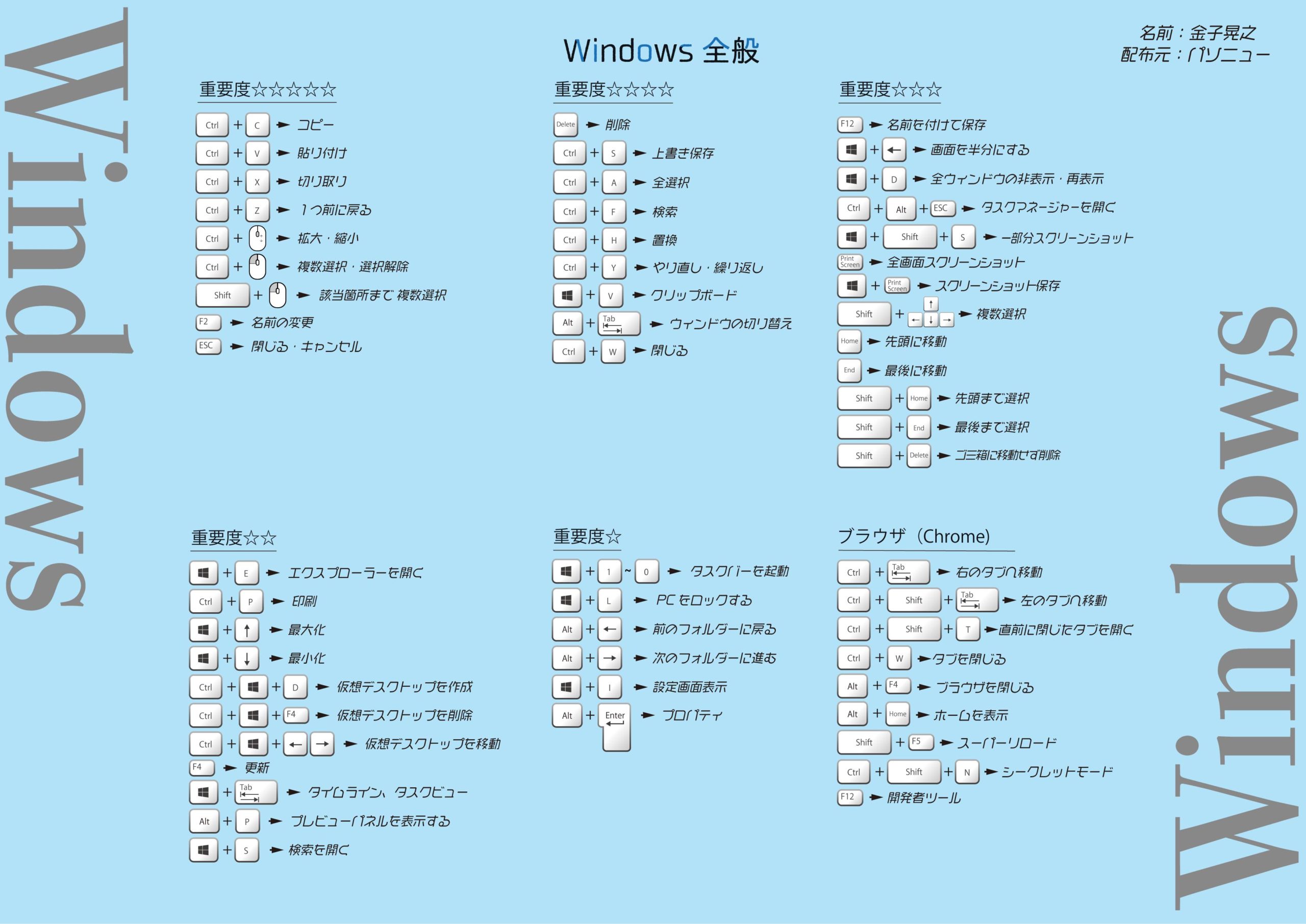 完全無料 Windowsショートカットキー一覧 Pdf配布 パソニュー